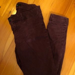 Faded Maroon J Brand Stretchy Skinny Jeans
